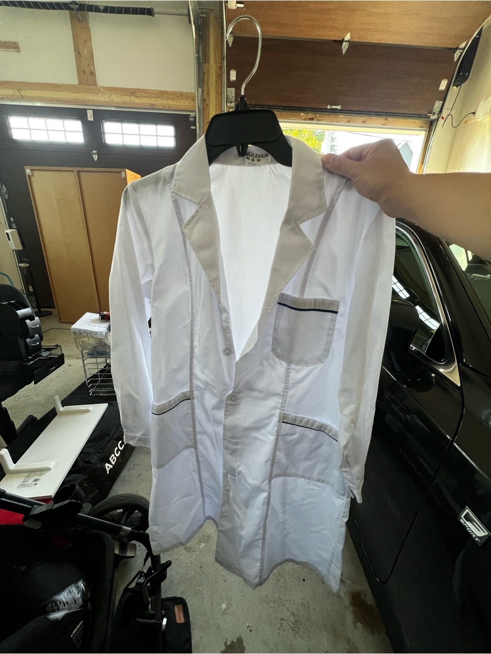 Classic White Women's Lab Coat with Contrast Trim